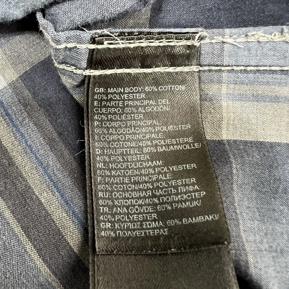 The North Face‎ Blue Plaid Snap Button Shirt Men's Size Medium Casual Outdoor